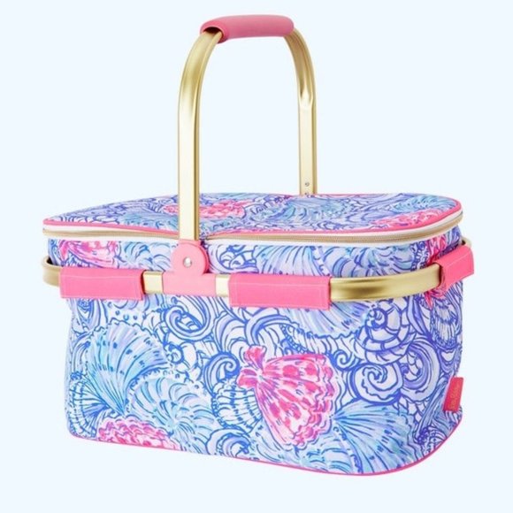 Lilly Pulitzer Handbags - NWT Lilly Pulitzer Collapsible Cooler Basket Shell